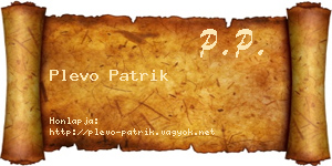 Plevo Patrik névjegykártya